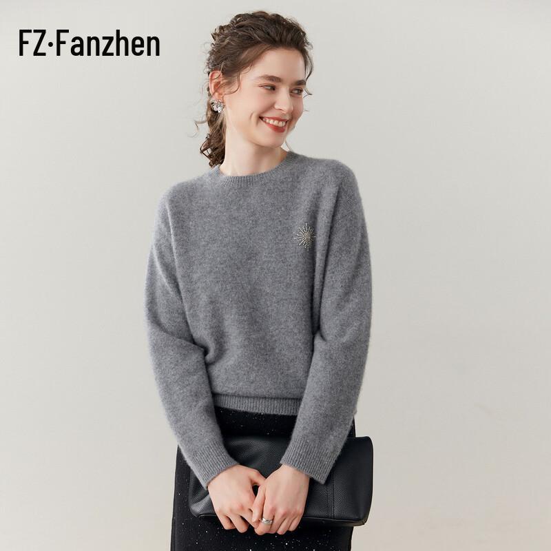 Fanzhen Women's Thickened Cashmere Blend Knit Sweater