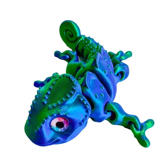 3D-gedrucktes Chamäleon Gelenkiges Flexibles Tierspielzeug mit Beweglichen Gelenken Stressabbau Fidget-Spielzeug für Erwachsene Heim- Büro- Schreibtischdeko