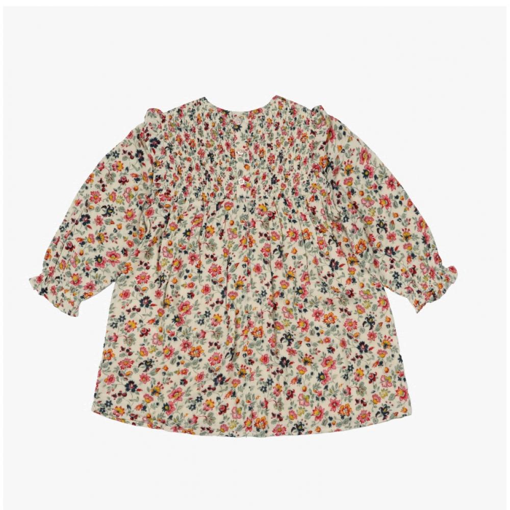 Louis Misha Kinderkleid Blumen Saralou Grau W25 S0157