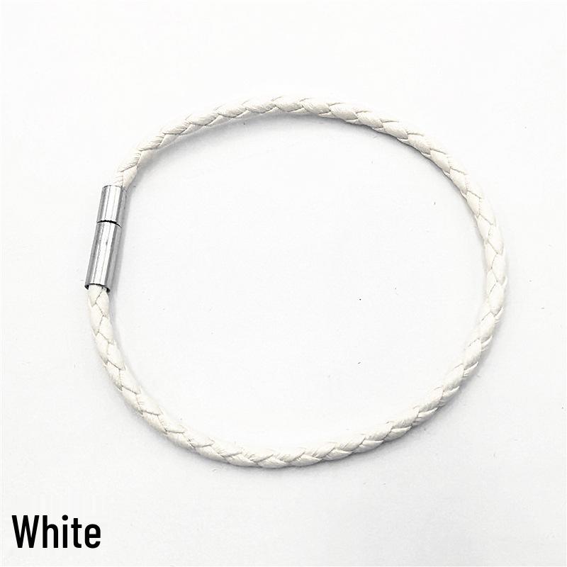 3MM Single Layer Braided Leather Couple Bracelet Gift