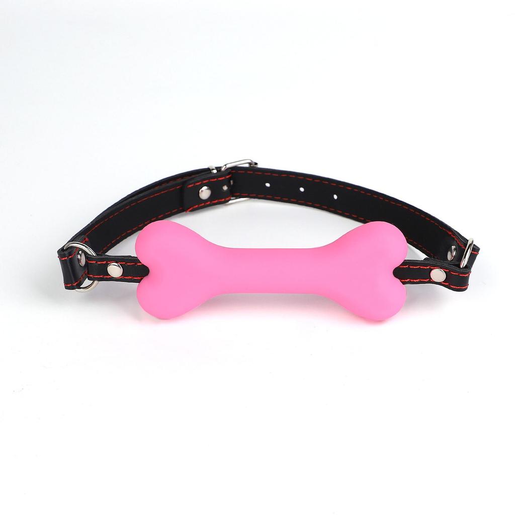 Silicone Dog Bone Ball Gag - Adult Female Training Toy
