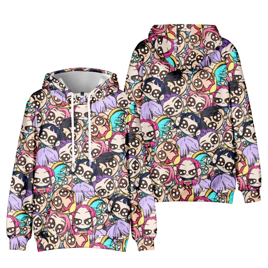 Children's Fashion Casual Long Sleeve Hooded Witch  Group Print Sweatshirt