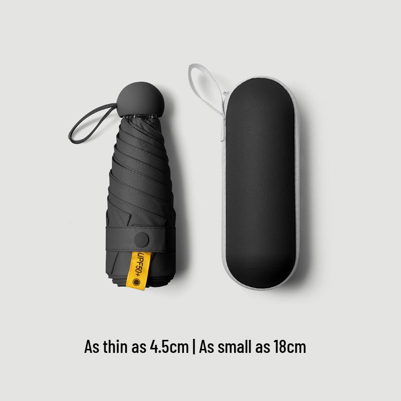 Cartoon Mini Sun & Rain Five-Fold Umbrella for Women - Portable, Sunscreen, and Dual-Use