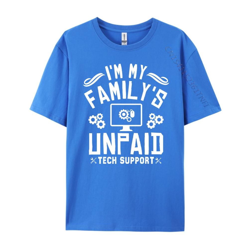 I M My Family Unpaid Tech Support Computer Engineer Anime T Shirts Man Clothes Graphic Cotton Short Sleeve