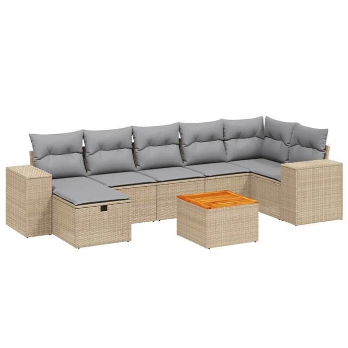 VidaXL Garden Lounge Set with Cushions 8 Pcs, Patio Sofas, Patio Furniture Set, Outdoor Furniture, Mix 3265182
