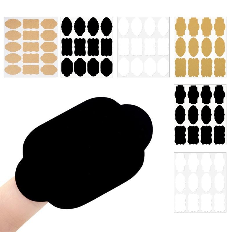 120PCS Kraft Label Sticker with Fancy Shape Storage Box Labels for Homemade Items Essential Oil Bottles and Jars