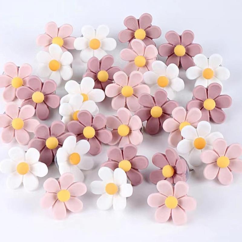 50Pieces Flower Push Pin for Office Bulletin Board Fabric Marking Picture Hanging Cork Notice Board Thumb Tacks