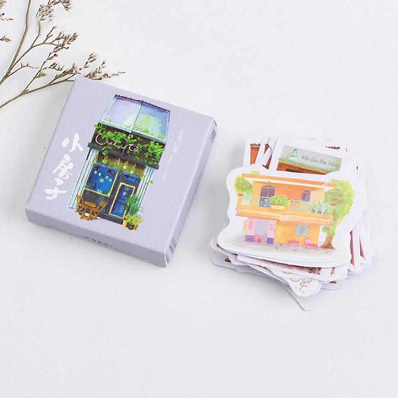 

45 шт./кор. маленький домик, бумажная наклейка, украшение, сделай сам, дневник, скрапбукинг, уплотнительная наклейка, канцелярские принадлежности, подарки