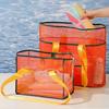 Beach Mesh Bag Large Capacity with Reinforced Bottom Tote Holds Wet Swimsuits Foldable Travel