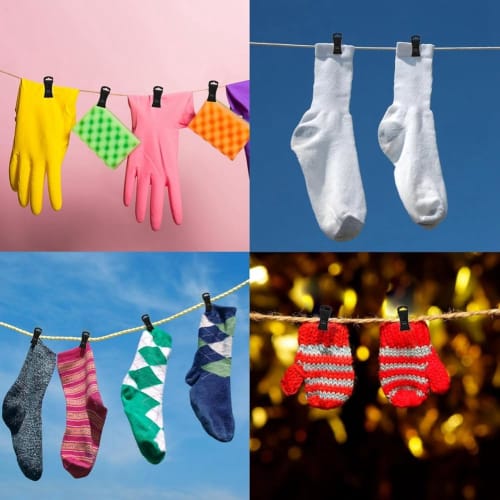 FRGMNT 50-Piece Multi-Purpose Sock Clips for Washing Machines and Dryers