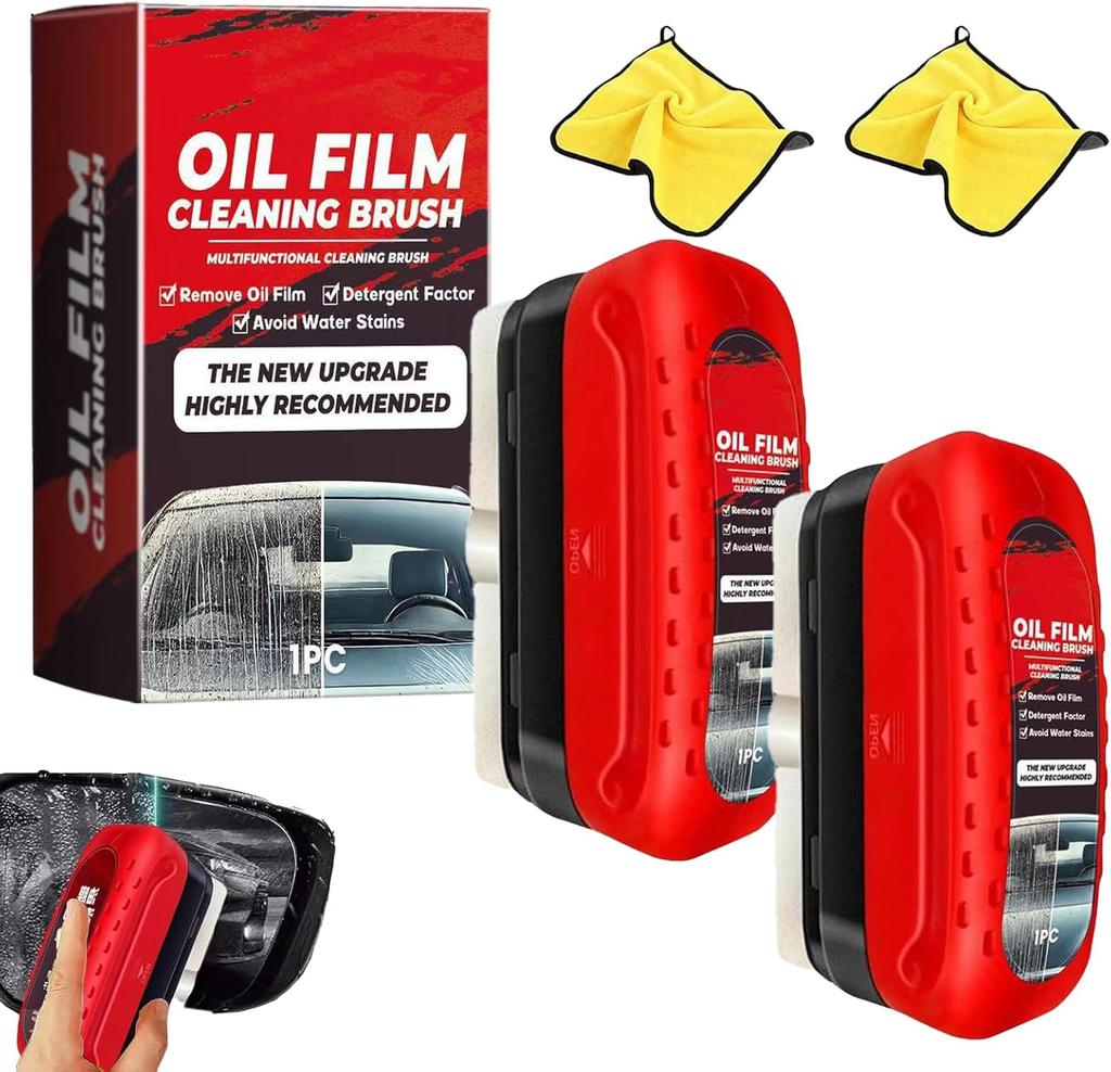 Glass Cleaning Board, Automotive Oil Film Cleaning Brush, Car Windshield Renovation and Decontamination Window Transparent Oil Film Cleaner