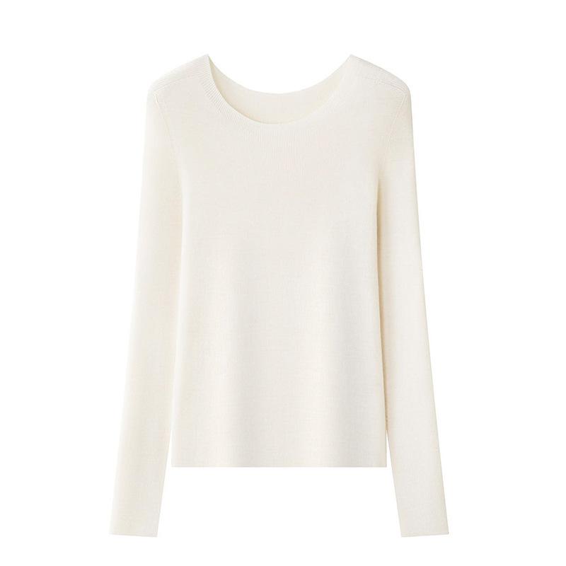 Needle Island Seamless Integrated Wool Sweater Women's Early Autumn New Slim-fit Warm Interior Knitted Bottom Shirt