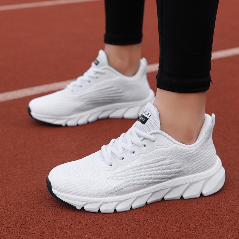 

Women s Lightweight Breathable Flyknit Sneakers - Comfort & Non-Slip Running Shoes 44 белый