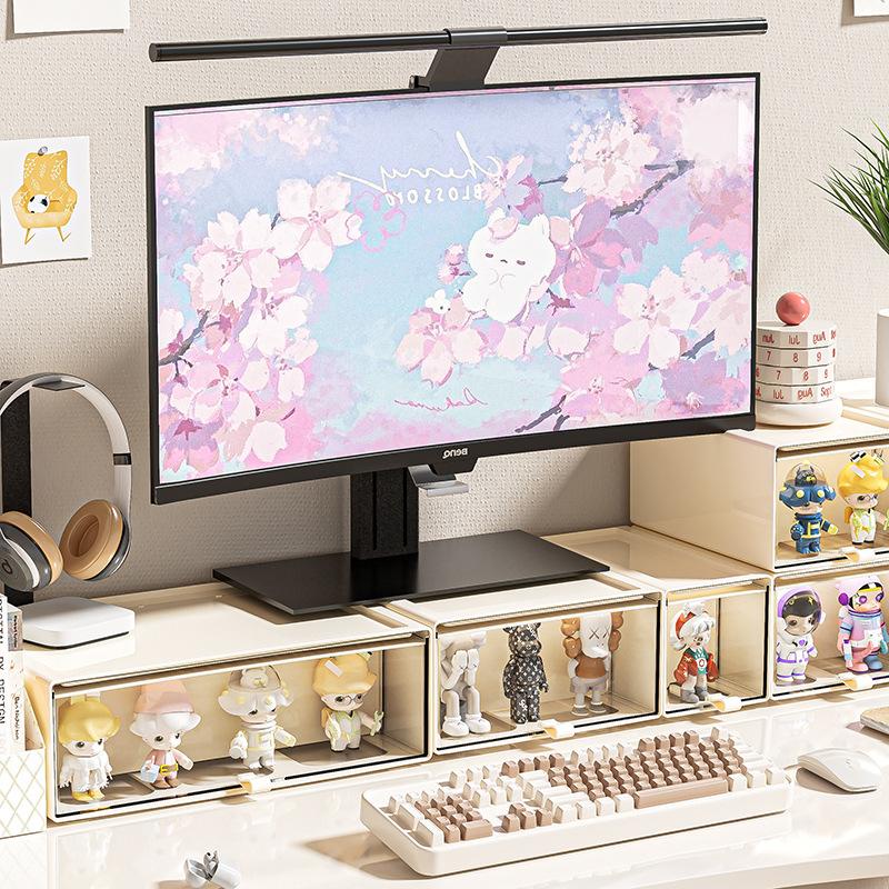 Drawer-style Desktop Storage Box Transparent Visual Dustproof and Waterproof for Storage of Figures and Office Debris