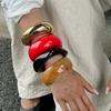 Design Sense Irregular Smooth Surface Smudged Resin Bracelet, Fashionable Geometric Plain Ring Acrylic Bracelet