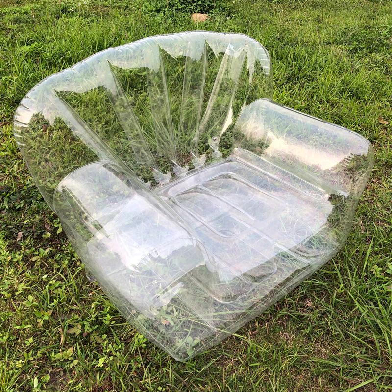 Aufblasbares Transparentes Luftsofa Verdicktes Outdoor Camping Aufblasbares Sofa Erwachsenen Faulenzer Aufblasbarer Stuhl PVC Transparenter Sofahocker