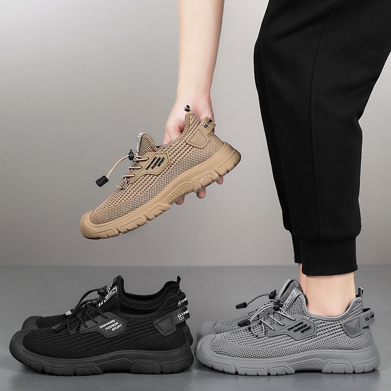 Shoes Men's casual shoes Breathable mesh shoes Non-smelly feet Flying woven shoes Soft sole Comfortable sports shoes Large size men's shoes