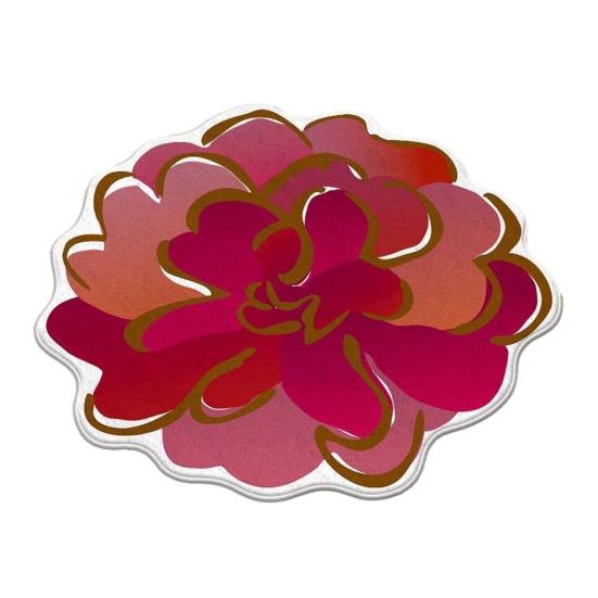 3D Flower Area Rug Absorbent Quick Dry Irregular Plush Floral Floor Mat Washable Non-slip Living Room Bedroom Bathroom Kitchen Decoration Carpet
