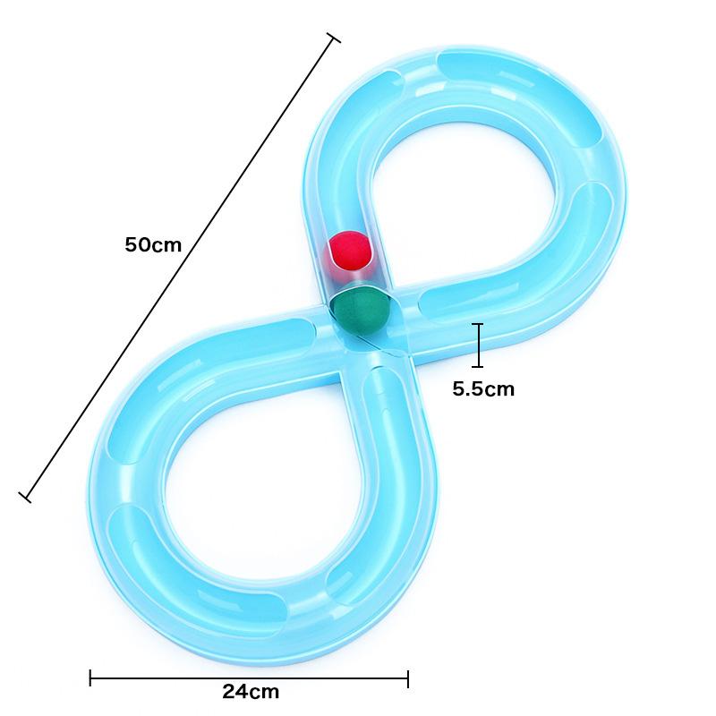 

Интерактивная игрушка для кошек, забавная игрушка для кошек, проигрыватель трекболов, головоломка, трековая игрушка для котят, домашних животных, игрушки для снятия скуки, игрушки для кошек синий