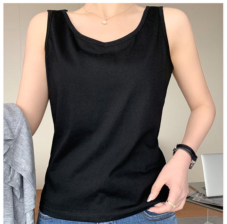 

2025 Американський Мінімалістичний Однотонний Топ-Майка: Вільний, Шикарний, Повсякденний Літній Топ для Жінок L (115-130 lbs)