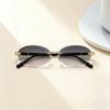Sunglasses Personality Versatile Trend Retro Women's Oval Metal Frameless Trimmed Sunglasses