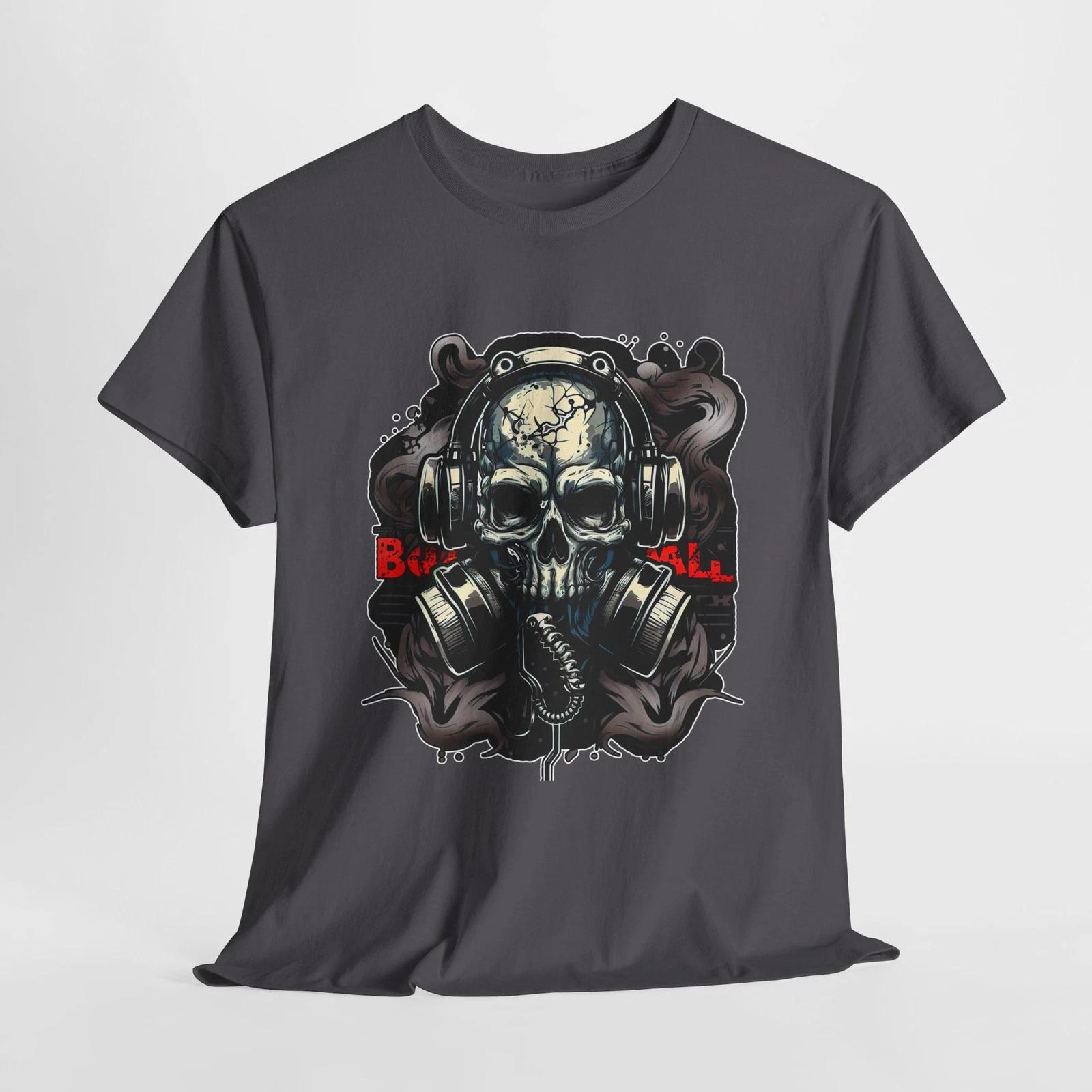 Skull & Headphones Unisex Heavy Cotton Tee, Graphic T-Shirt, Music Lover [...] 2XL