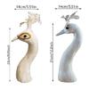 Realistic Feathered Peacocks Statue Ornament Peacocks Head Model for Home TV Cabinet Book Shelf Office Desk Decoration