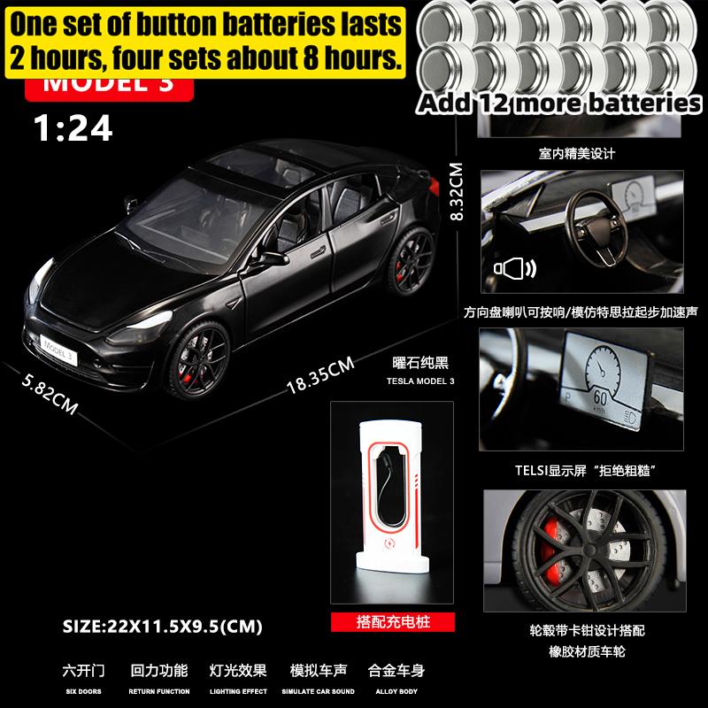 1:24 Model 3 Premium Electric Sedan Alloy Metal Diecast Model Car Home Decoration And Computer Desktop Ornaments Holiday Present