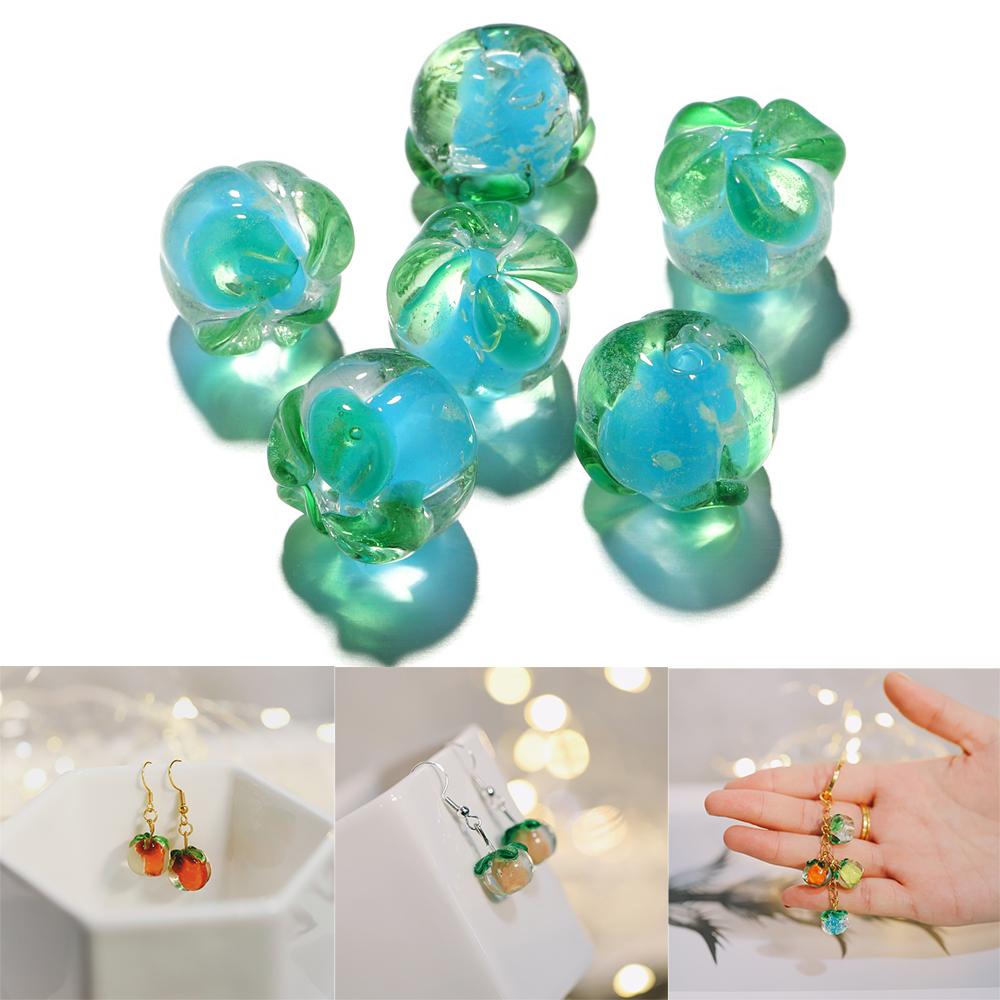 

10 шт./лот круглые светящиеся стеклянные бусины хурмы серьги кулон ожерелье для DIY изготовления ювелирных изделий аксессуары фурнитура