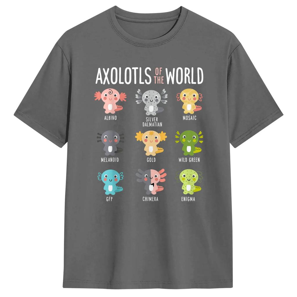 Axolotls Of The World Axolotl Amphibian Animal Lovers TShirt Summer Cotton TShirts For Male Short Sleeve Streetwear Top Tees