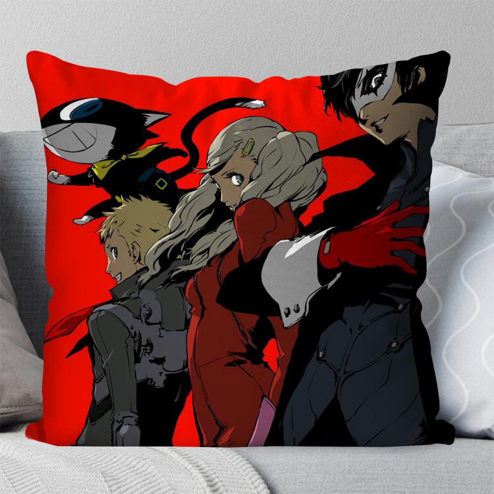 P-Persona 5 Role Playing Game Pillow Case Square Pillow Bedroom Sofa Leisure Comfortcushioncar Living Room Home Decoration 40X40