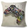 Graffiti Gamepad Cushion Cover Decor Abstract Street Art Animal Hand Pillowcase for Sofa Home Polyester Pillow Case ,