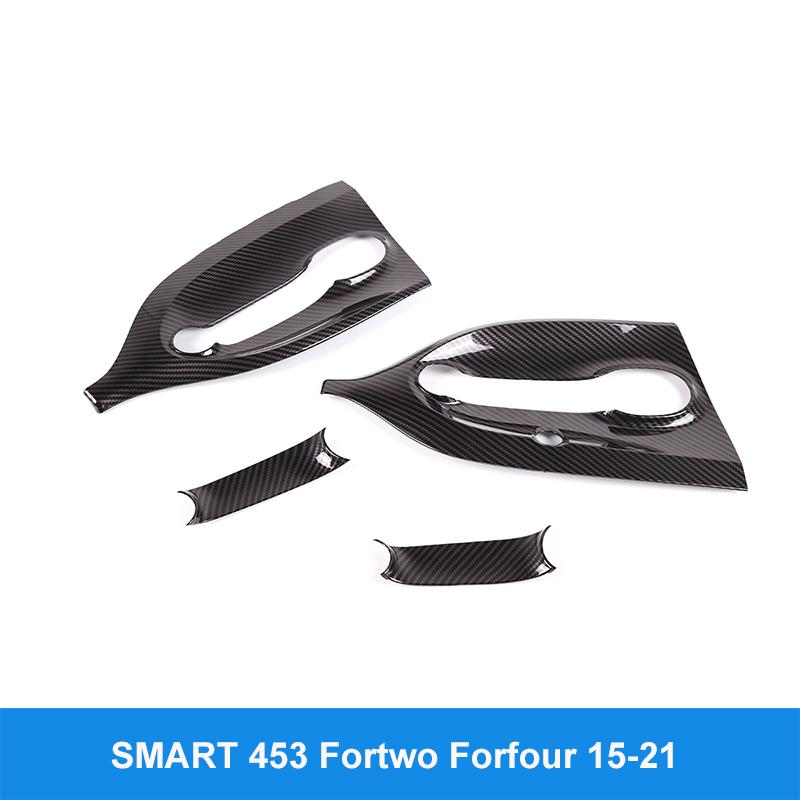 Car Door Handle Decoration Bowl Cover Carbon Fiber Shell For Mercedes Benz Smart 451 453 Fortwo Forfour Car Exterior