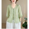 DIMANAF 2026 Summer New Plus Size Women Blouse Shirt Elegant Embroidery Floral Lady Tops T-Shirt Cotton Fashion Clothing