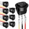 3 Way Switch, Malictele 3Pin SPDT ON/Off/ON 3 Way Round Rocker Switch 12V 3 Position Waterproof 6A/250V AC 10A/125V 20MM Circle Toggle Switch with