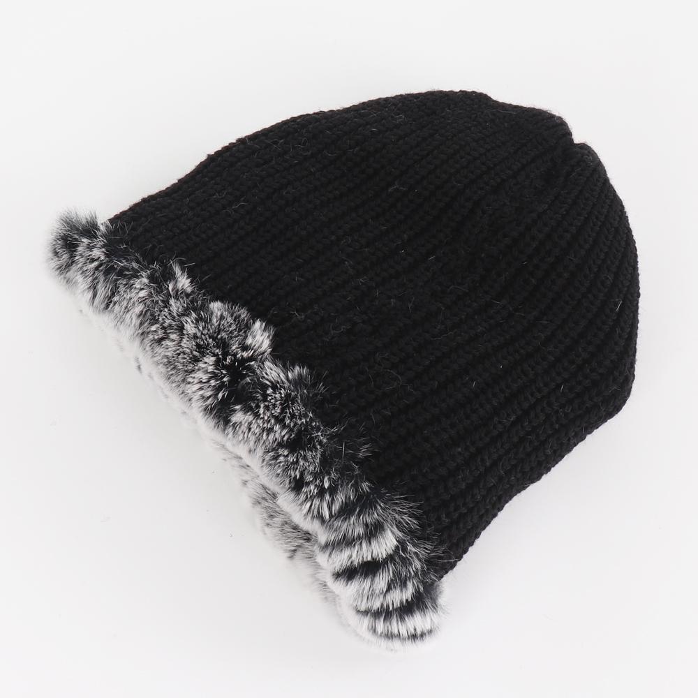 Russia Winter Real Fur Hat Women Knitted Real Rex Rabbit Fur Bomber Hats Lady Natural Warm Genuine Rex Rabbit Fur Cap