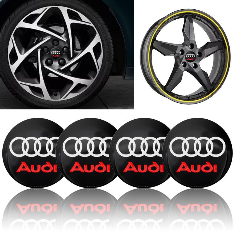 56mm Car Wheel Center Hub Emblem Decal Wheel Sticker for Audi A7 A1 B5 B6 B7 B8 B9 8P C6 C5 C7 A8 A3 A4 A5 A6 TT Q3 Q5 Q7
