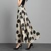 New Summer Retro Ethnic Style Ink-print Chiffon Skirt Women's Long Skirt High Waist A-line Skirt