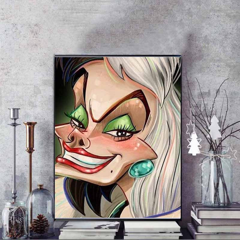 Disney Diamond Painting 5D DIY Illustration of Disneys Classic Villain Cruella Defiance Art Mosaic Embroidery Decoration Cross Stitch Gift