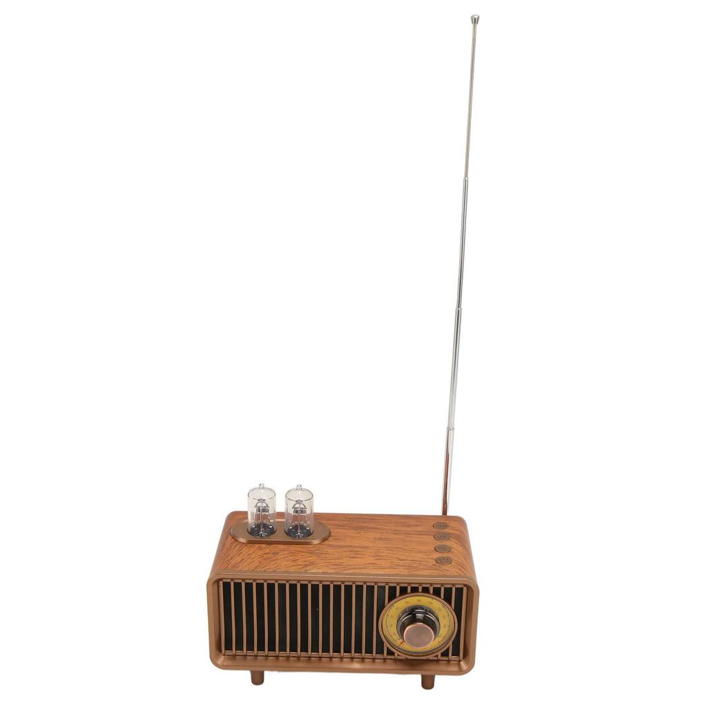 Mini Wooden FM Stereo Sound Radio Vintage Imitation Wood Grain Portable Bluetooth Speaker