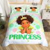 Cartoon Girl Pink Princess Duvet Cover Kawaii Castle Carriage Bedding Set,Ballet Dancer Comforter Cover Star Flower Quilt Cover