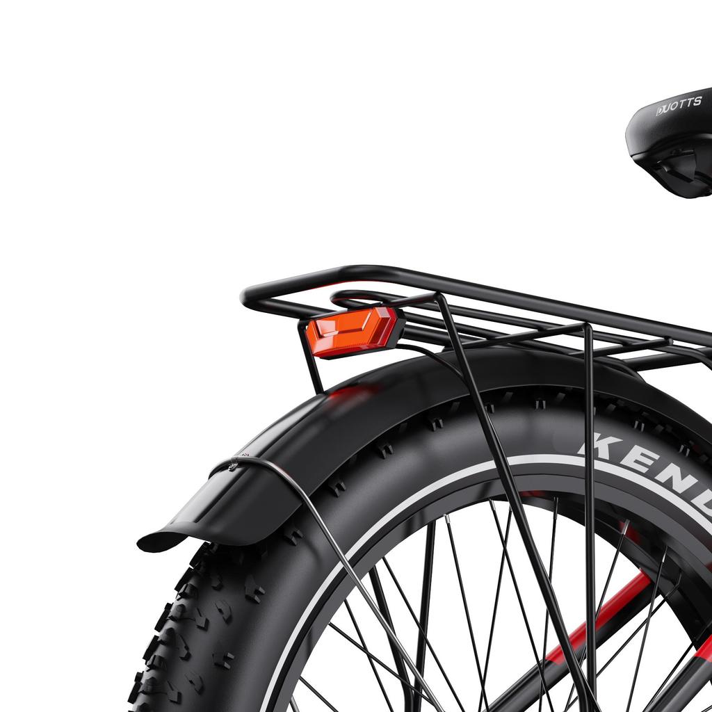 DUOTTS F26 Lite 48V 500W Electric Bike for Adults, 26"x4.0" Fat Tire E-Bike, 45-90km Range, Shimano 7-Speed, Black Red/Silver White