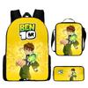 Less Hacker Backpack Ben 10 Student School Bag Anime Cartoon Backpack Lunch Bag Satchel Pencil Case