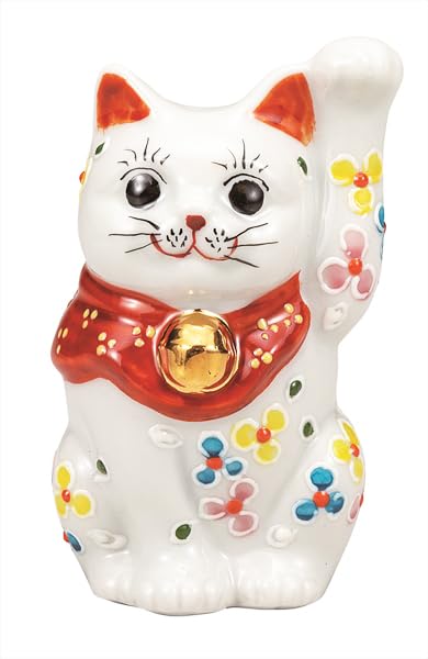 

Фарфор Кутани Иватая размер манящая кошка с маленькими цветами 2.8 K9-1554