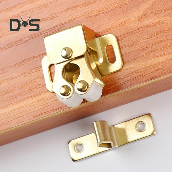 1 Set Cabinet Door Lock Built-in Spring Rustproof Electroplated Adjustable Easy Installation Multipurpose Iron Cabinet Latch Cupboard Door Lock