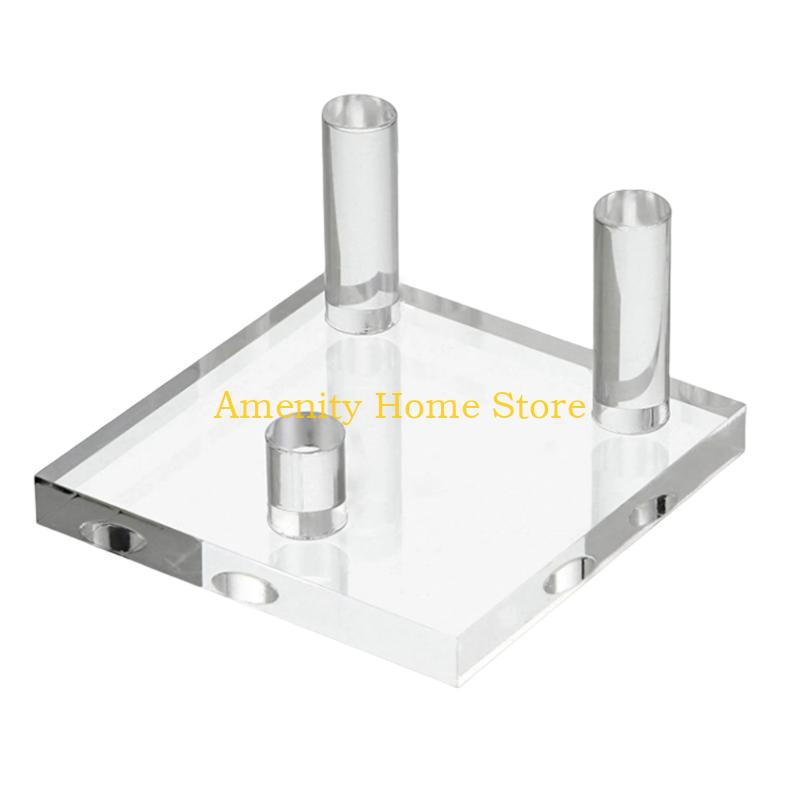 F26C Pack of 4 Acrylic Display Cradle for Artwork and Pottery Minerals Storage Rack Elegant Artifacts Presentation Stand