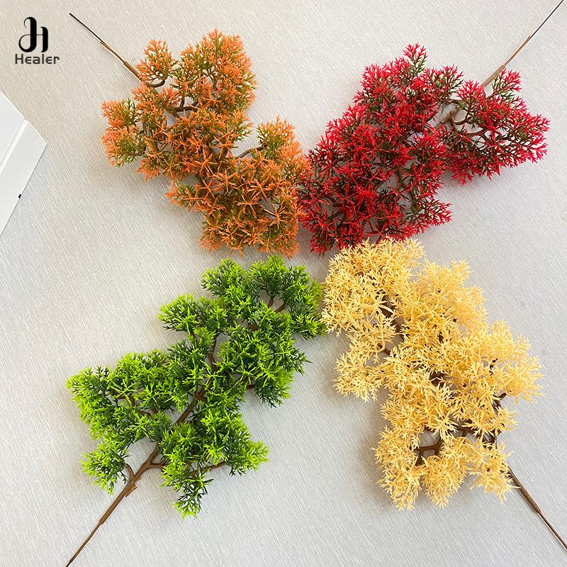 Hot Sale 1Pc Plastic Fake Artificial Pine Cypress Plant Bonsai Desktop Garden Plastic Tree Branch Home Office Decor