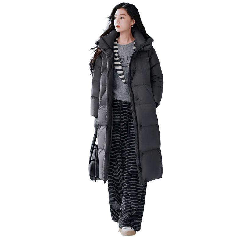 Xiangying Women s Mid-Length Goose Down Jacket XL