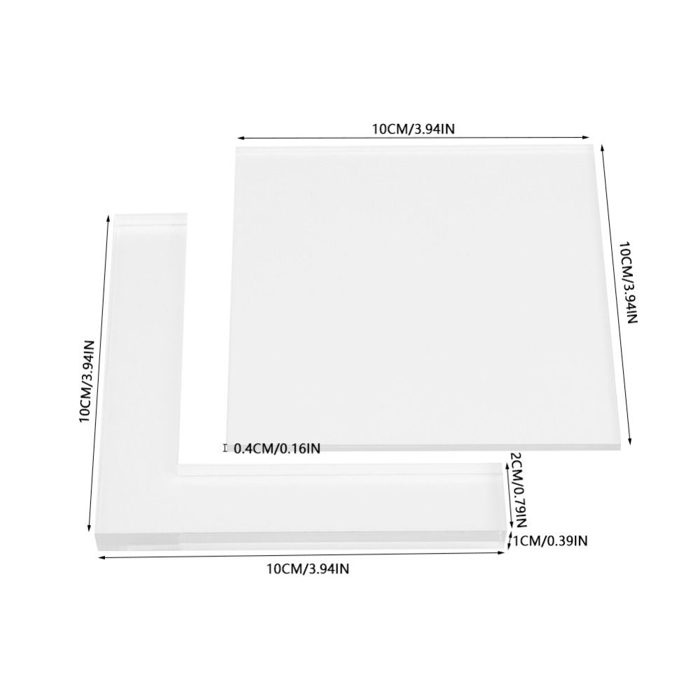 2pcs Clear Rubber Stamp Coloring Board Acrylic Decorative Mounting Blocks Acrylic Stamp Positioner Locating Clear Acrylic Pad
