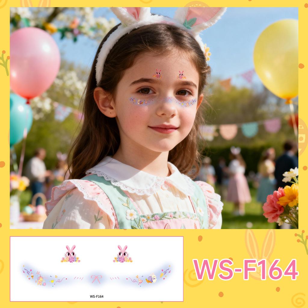 New Stock Easter Makeup Tattoo Stickers Egg Face Holiday Party Cute Bunny Children DIY